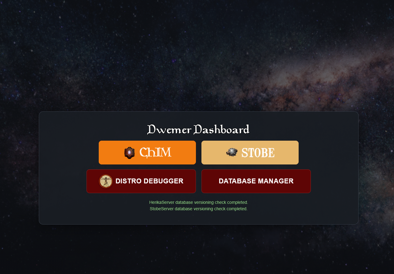 CHIM dashboard landing page