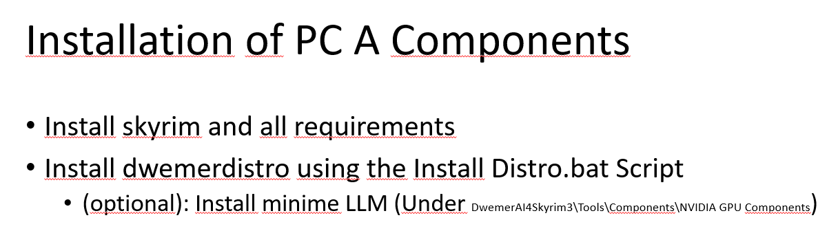 PC A component installation notes