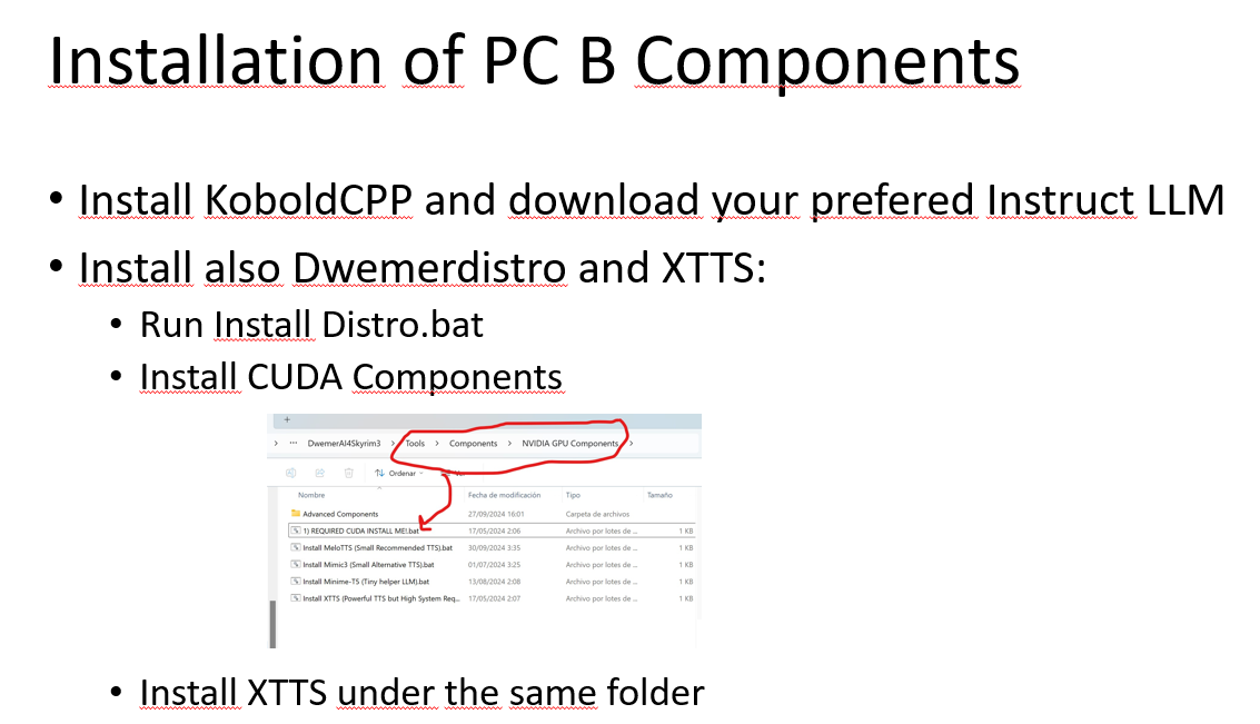 PC B component installation notes