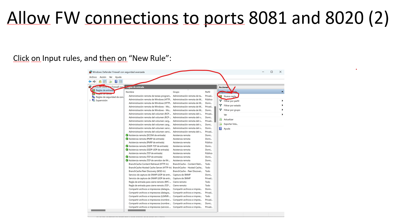 Creating a Windows Firewall inbound rule