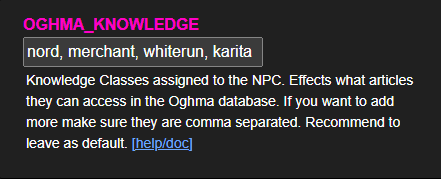 Karita knowledge classes example