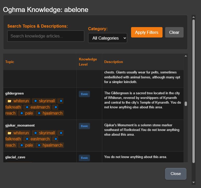 Oghma browser menu